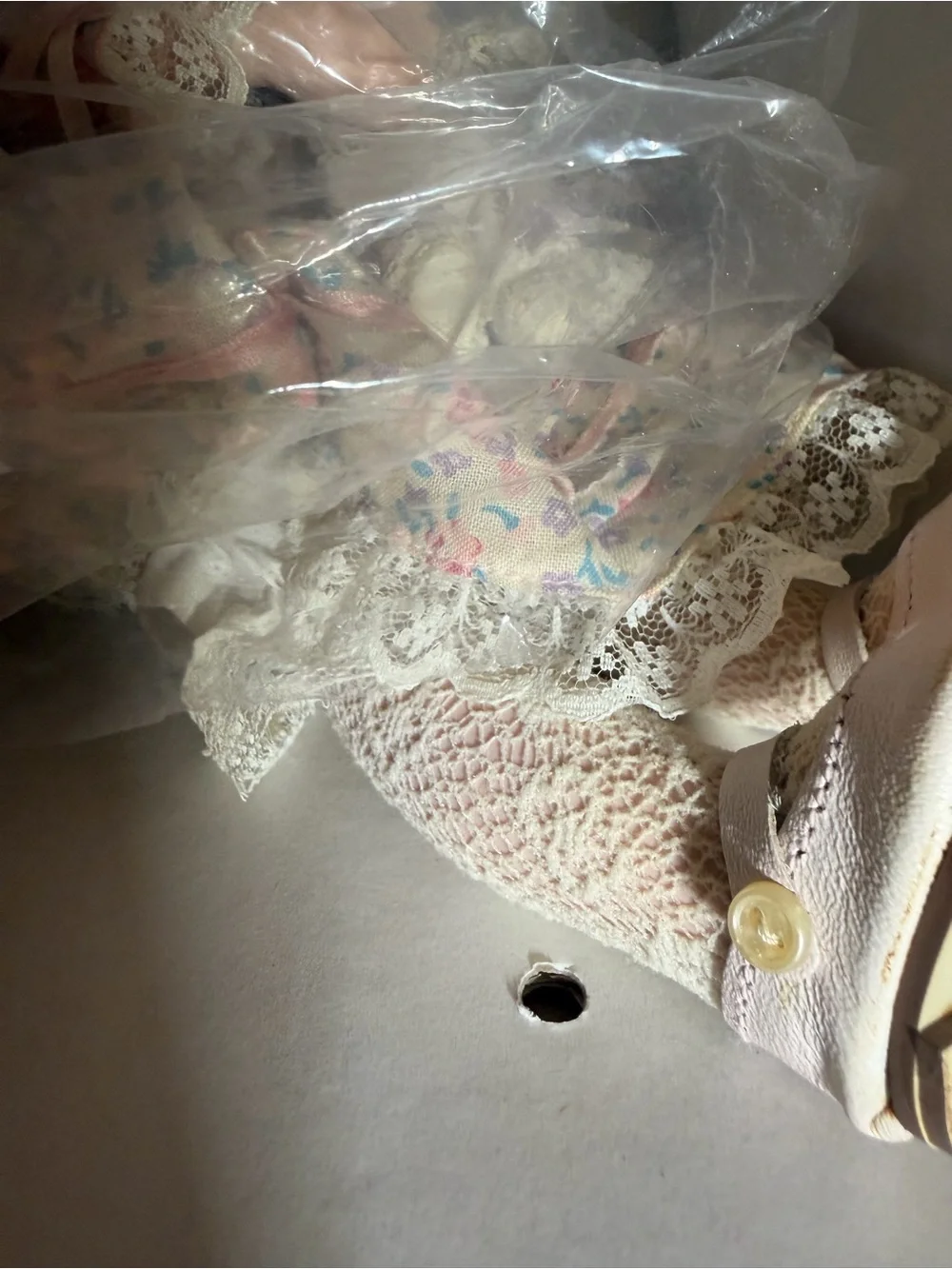 Danbury Mint Porcelain Doll with Cream and Pink Accents